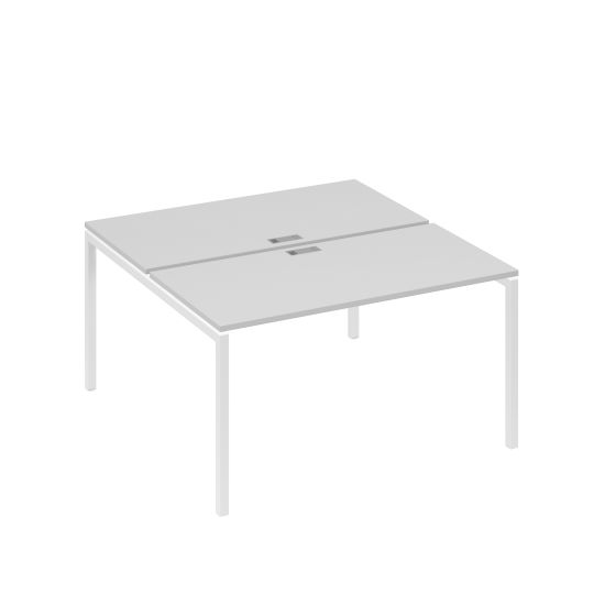 Рабочая станция опоры DUE 2х140 серый / металлокаркас белый
