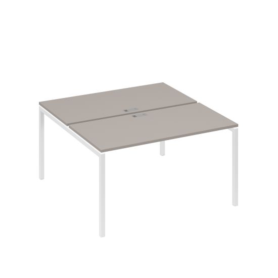 Рабочая станция опоры DUE 2х140 мокко премиум / металлокаркас белый