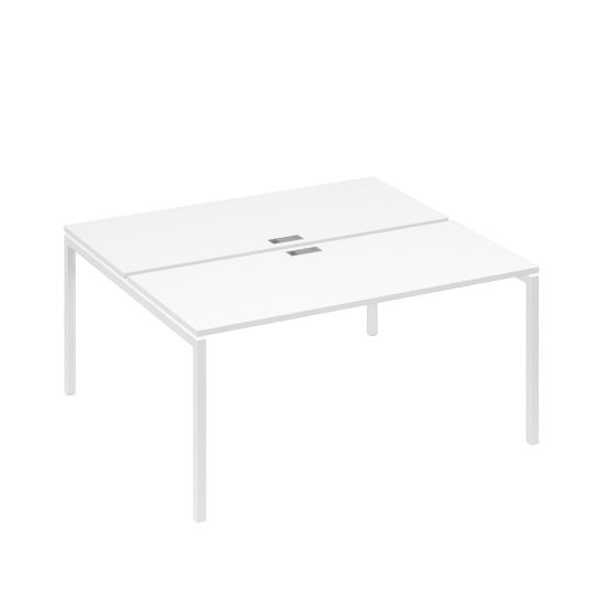 Станция офисная на каркасе DUE (2х160) белый премиум / металлокаркас белый