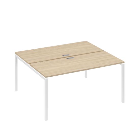 Станция офисная на каркасе DUE (2х160) дуб скандинавский / металлокаркас белый