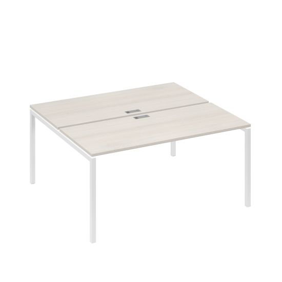 Станция офисная на каркасе DUE (2х160) дуб / металлокаркас белый