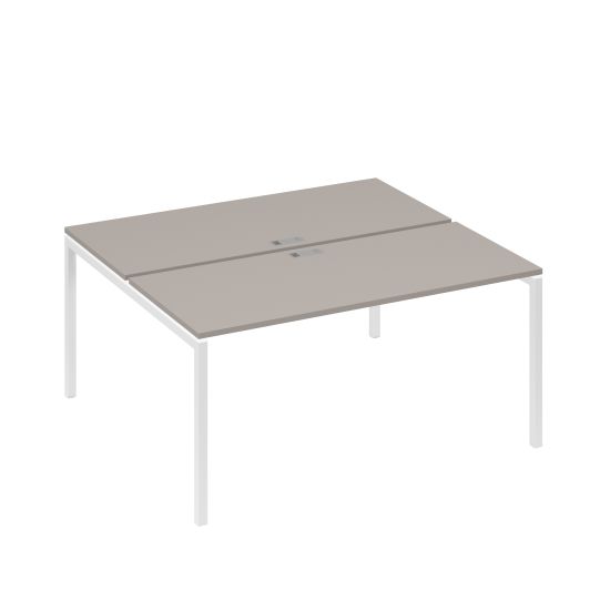 Станция офисная на каркасе DUE (2х160) мокко премиум / металлокаркас белый