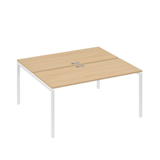 Станция офисная на каркасе DUE (2х160) натуральный дуб / металлокаркас белый