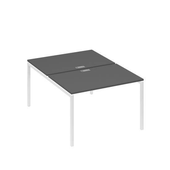 Рабочая станция (2х120) на каркасе DUE антрацит премиум / металлокаркас белый
