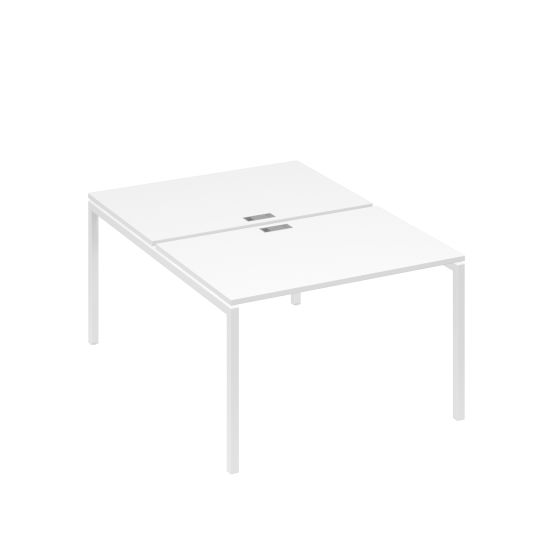 Рабочая станция (2х120) на каркасе DUE белый премиум / металлокаркас белый