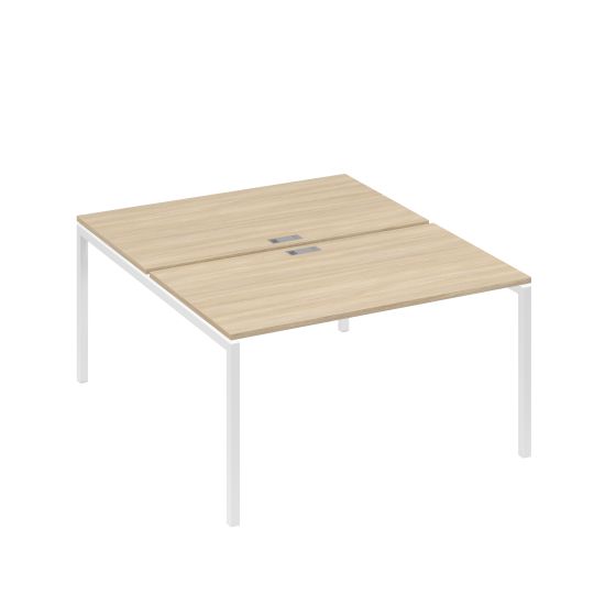 Рабочая станция 2х140 с металлокаркасом DUE дуб скандинавский / металлокаркас белый