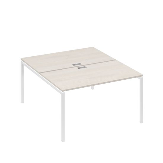Рабочая станция 2х140 с металлокаркасом DUE дуб / металлокаркас белый