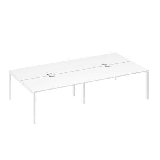 Рабочая станция на металлокаркасе DUE (4х160) белый премиум / металлокаркас белый