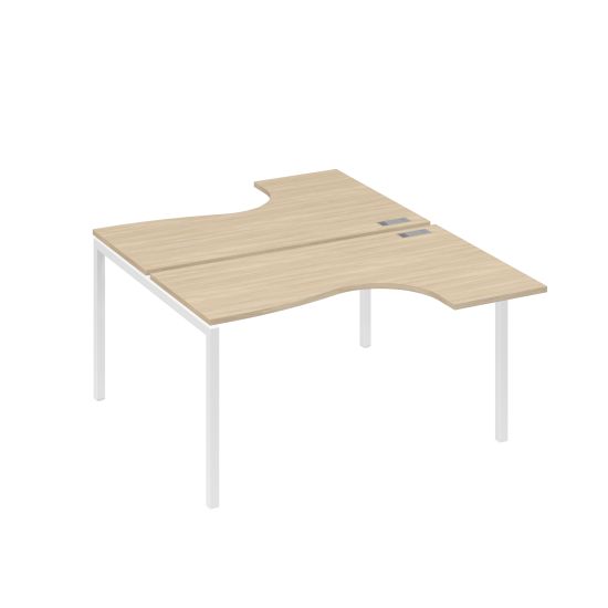 Станция каркас DUE столы (2х140) Классика дуб скандинавский / металлокаркас белый