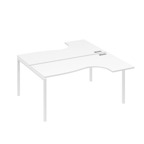 Рабочая станция каркас DUE (2х160) столы Классика белый премиум / металлокаркас белый