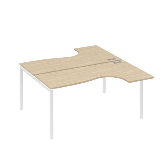 Рабочая станция каркас DUE (2х160) столы Классика дуб скандинавский / металлокаркас белый