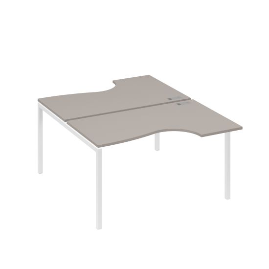 Рабочая станция металлокаркас DUE со столами (2х140) Классика мокко премиум / металлокаркас белый