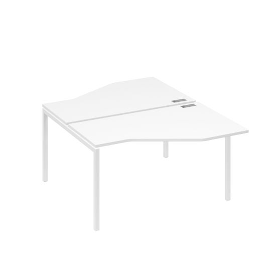 Рабочая станция (2х140) со столами Техно каркас DUE белый премиум / металлокаркас белый