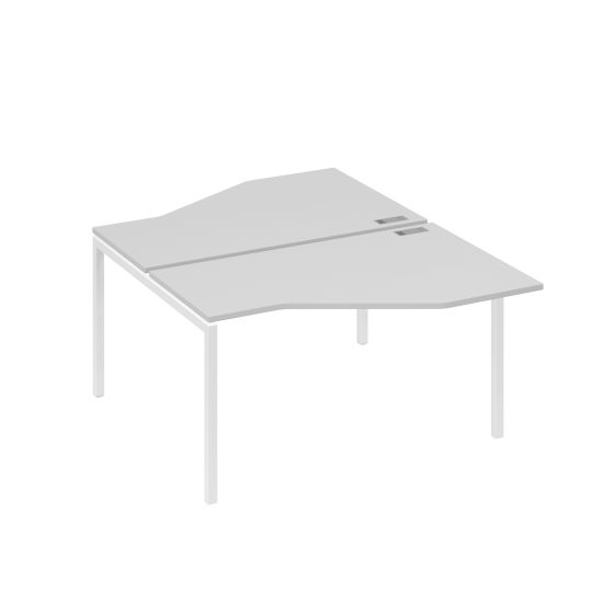 Рабочая станция (2х140) со столами Техно каркас DUE серый / металлокаркас белый