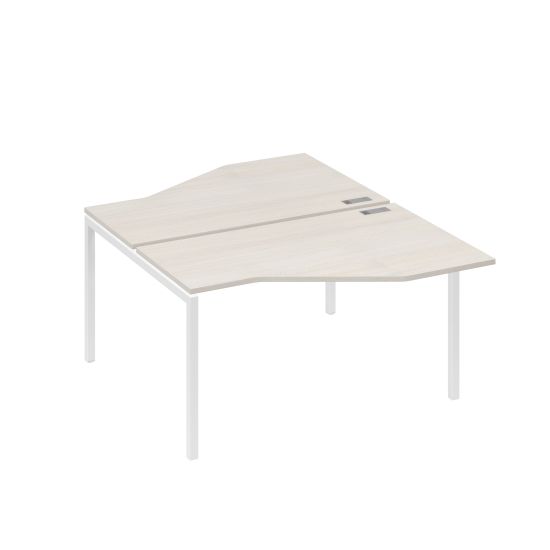 Рабочая станция (2х140) со столами Техно каркас DUE дуб / металлокаркас белый