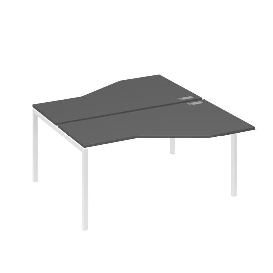 Рабочая станция опоры DUE столы Техно (2х160) антрацит премиум / металлокаркас белый
