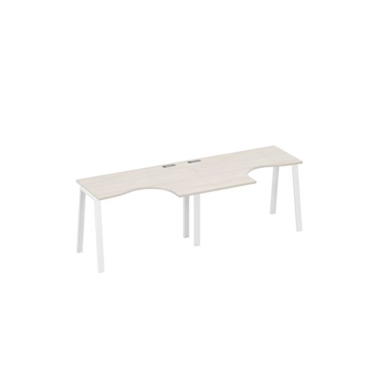Рабочая станция эргономичная Классика каркас TRE (2х120) дуб / металлокаркас белый