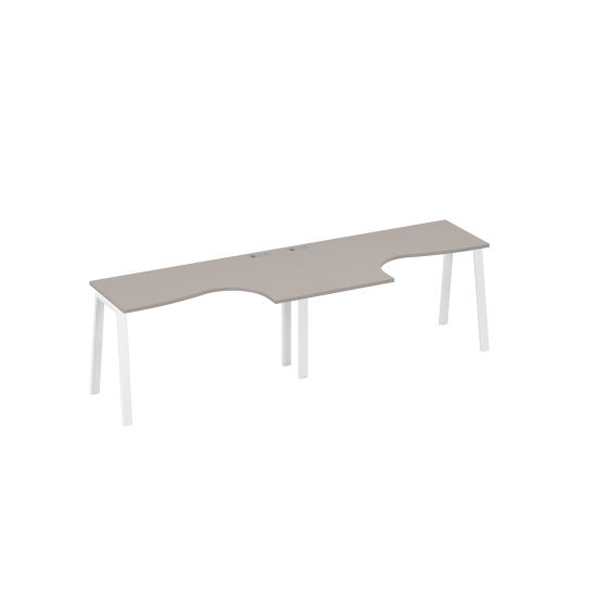 Рабочая станция Классика (2х140) каркас TRE мокко премиум / металлокаркас белый