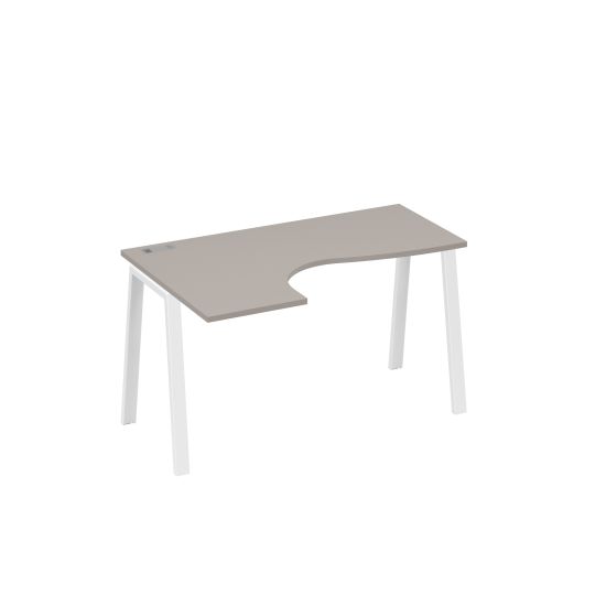 Стол эргономичный Классика на металлокаркасе TRE левый мокко премиум / металлокаркас белый