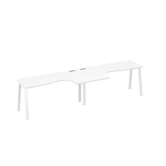 Рабочая станция металлокаркас TRE (2х160) столы Классика белый премиум / металлокаркас белый