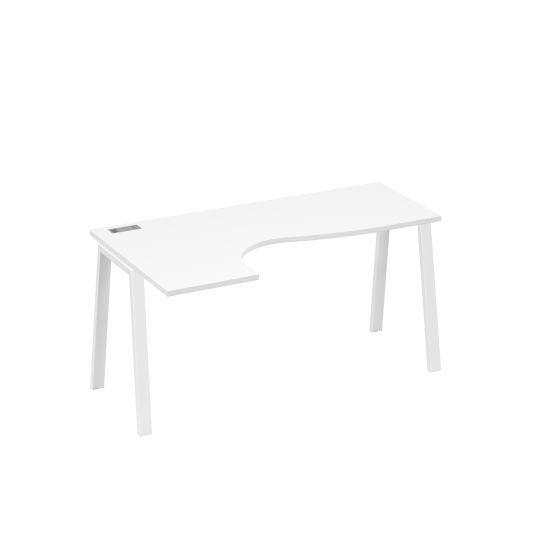 Стол Классика каркас TRE эргономичный левый белый премиум / металлокаркас белый