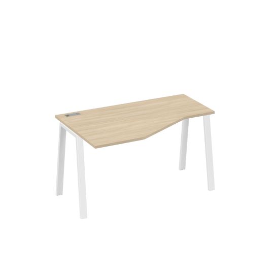 Стол Техно эргономичный левый металлокаркас TRE дуб скандинавский / металлокаркас белый