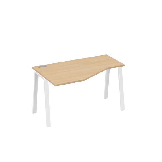 Стол Техно эргономичный левый металлокаркас TRE натуральный дуб / металлокаркас белый