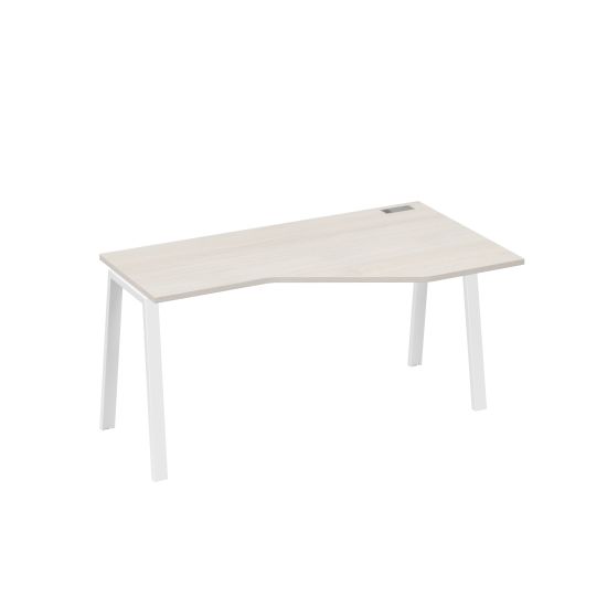 Стол правый Техно на каркасе TRE эргономичный дуб / металлокаркас белый