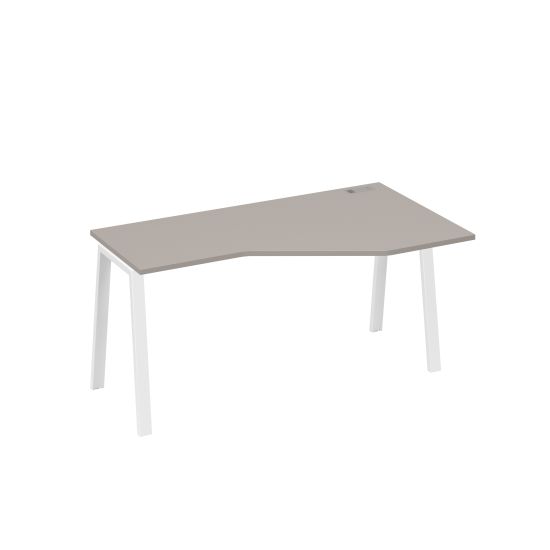 Стол правый Техно на каркасе TRE эргономичный мокко премиум / металлокаркас белый