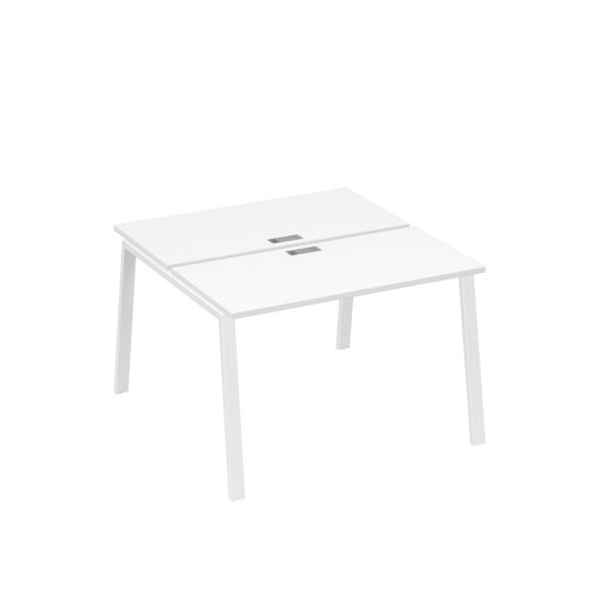 Рабочая станция (2х120) на каркасе TRE белый премиум / металлокаркас белый