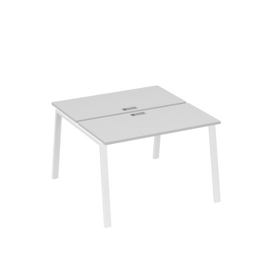 Рабочая станция (2х120) на каркасе TRE серый / металлокаркас белый