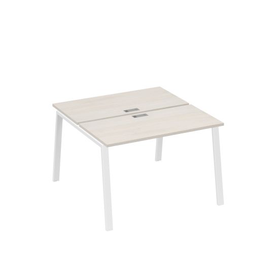 Рабочая станция (2х120) на каркасе TRE дуб / металлокаркас белый