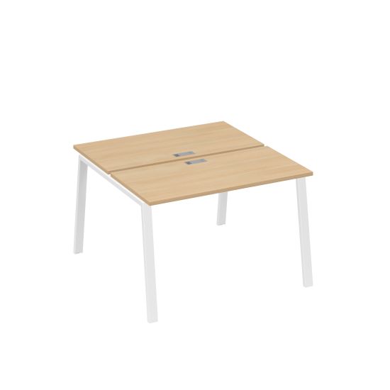 Рабочая станция (2х120) на каркасе TRE натуральный дуб / металлокаркас белый