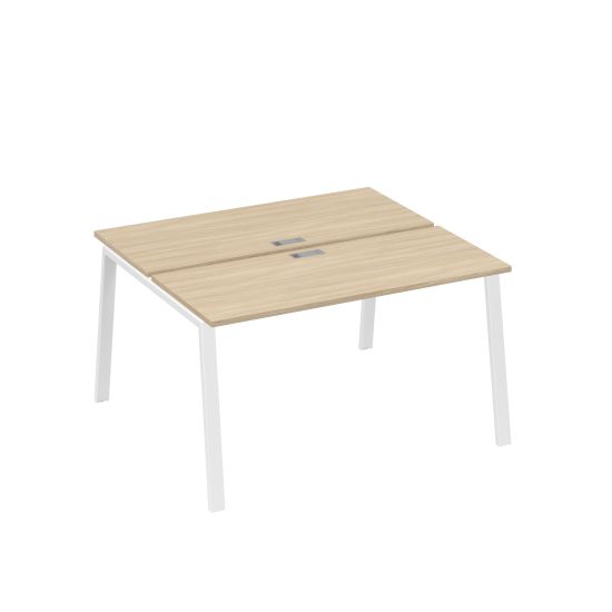 Станция 2х140 с опорами TRE офисная дуб скандинавский / металлокаркас белый