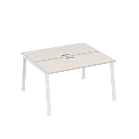 Станция 2х140 с опорами TRE офисная дуб / металлокаркас белый