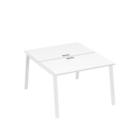 Рабочая станция 2х120 с металлокаркасом TRE белый премиум / металлокаркас белый