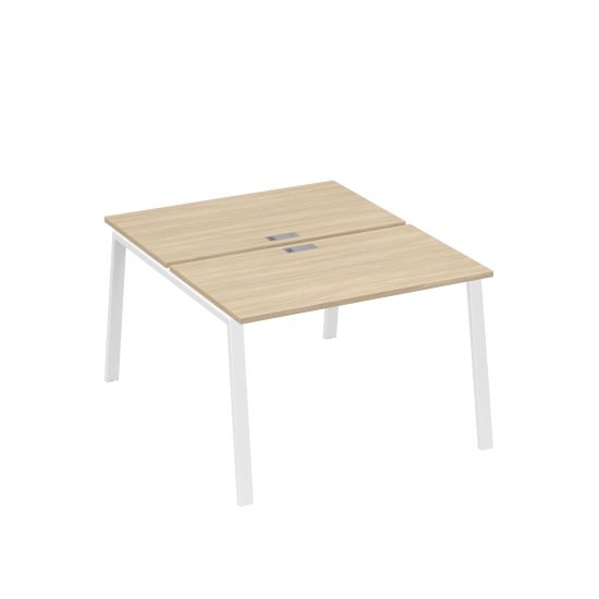 Рабочая станция 2х120 с металлокаркасом TRE дуб скандинавский / металлокаркас белый