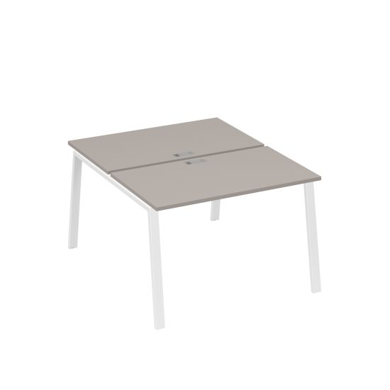 Рабочая станция 2х120 с металлокаркасом TRE мокко премиум / металлокаркас белый