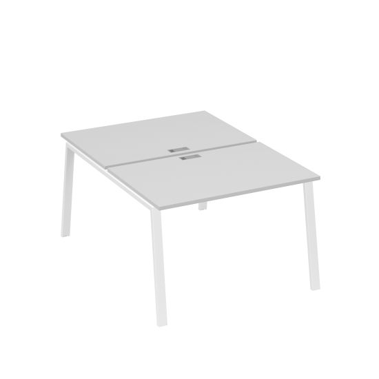 Станция (2х120) рабочая с металлокаркасом TRE серый / металлокаркас белый