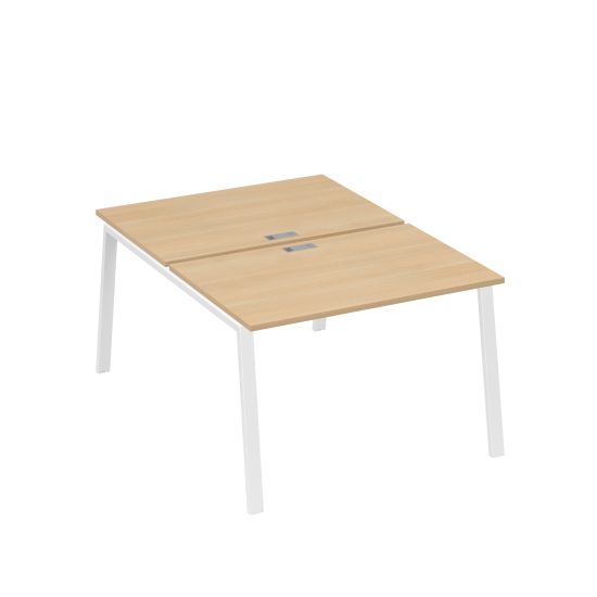 Станция (2х120) рабочая с металлокаркасом TRE натуральный дуб / металлокаркас белый