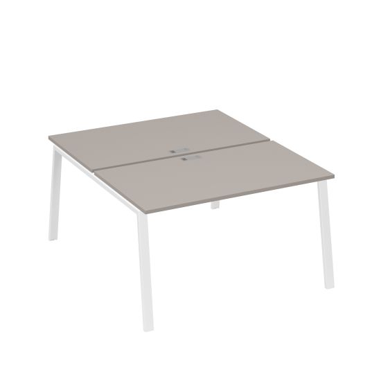 Рабочая станция каркас TRE 2х140 офисная мокко премиум / металлокаркас белый