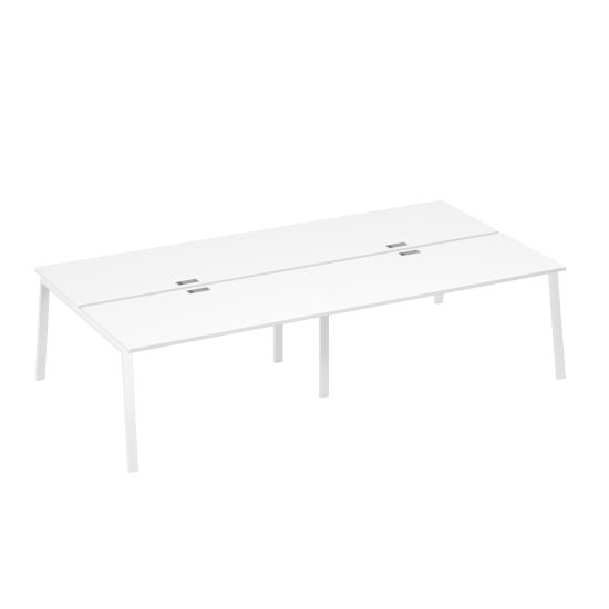 Рабочая станция 4х160 с опорами TRE белый премиум / металлокаркас белый