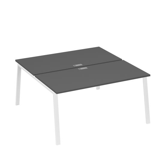 Рабочая станция (2х160) каркас TRE антрацит премиум / металлокаркас белый
