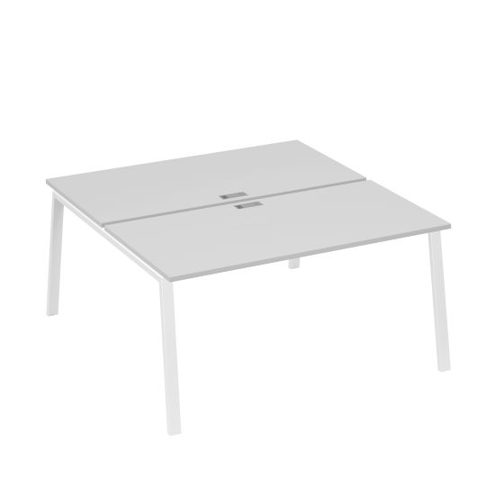 Рабочая станция (2х160) каркас TRE серый / металлокаркас белый