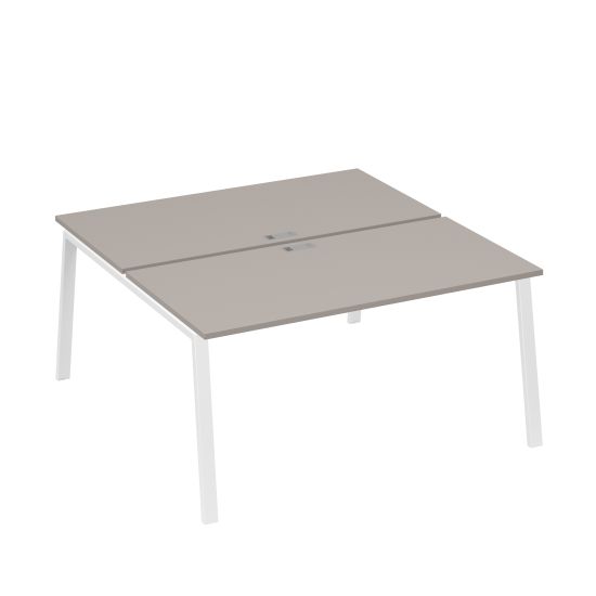 Рабочая станция (2х160) каркас TRE мокко премиум / металлокаркас белый