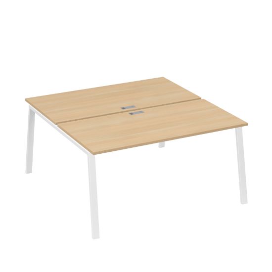 Рабочая станция (2х160) каркас TRE натуральный дуб / металлокаркас белый