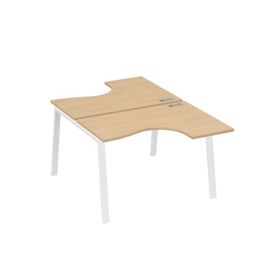 Рабочая станция каркас TRE столы Классика (2х120) натуральный дуб / металлокаркас белый