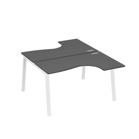 Рабочая станция TRE (2х140) столы Классика эргономичные антрацит премиум / металлокаркас белый