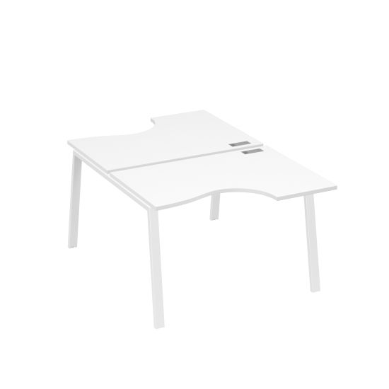 Рабочая станция со столами (2х120) каркас TRE белый премиум / металлокаркас белый