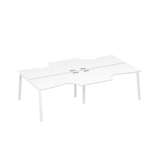 Рабочая станция TRE со столами (4х140) Классика белый премиум / металлокаркас белый